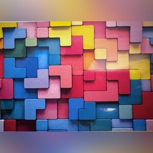 NEW Puzzle 1000 pieces, rainbow Tetris jigsaw puzzle, gift, geometric, colorful